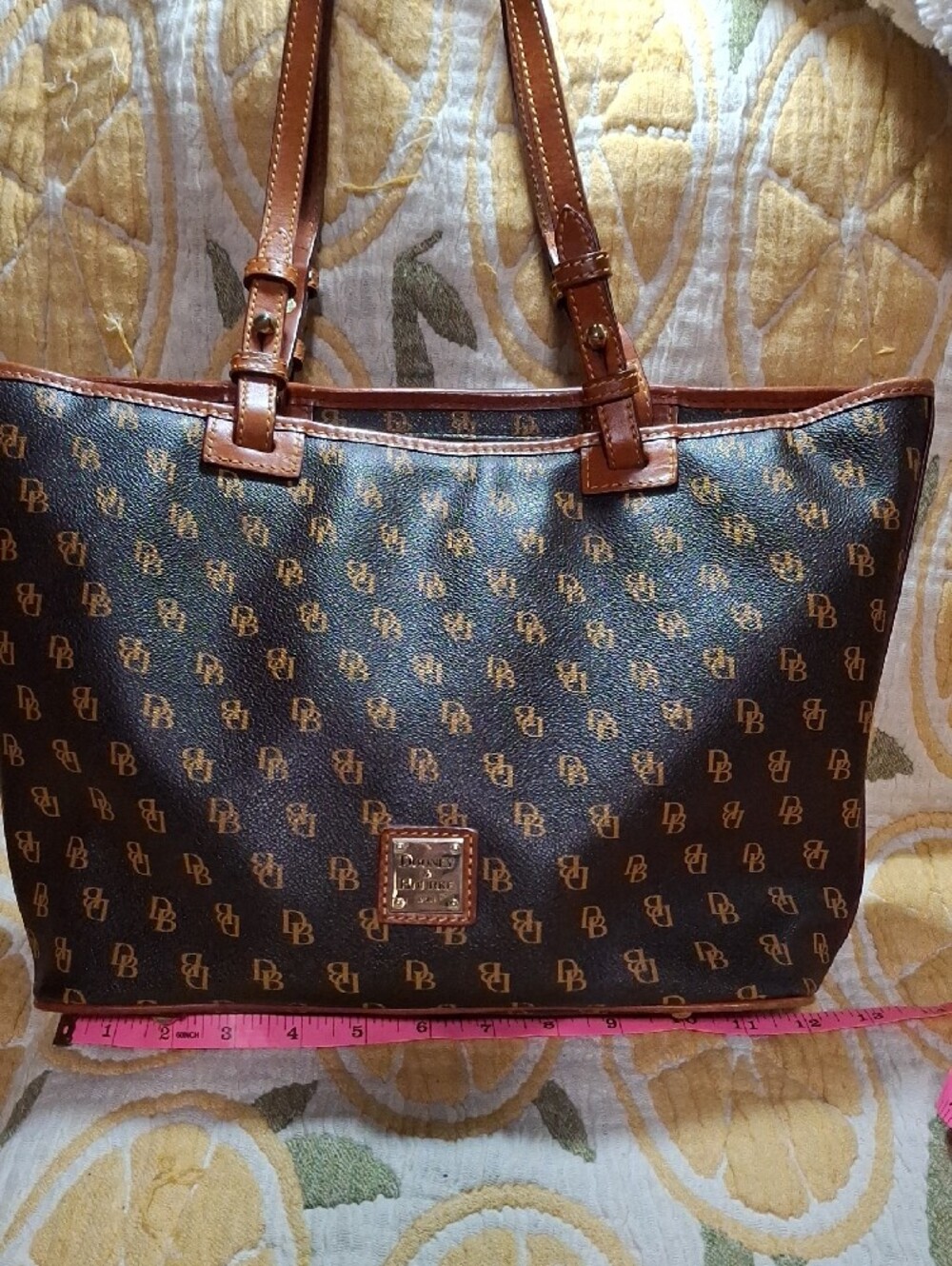 Dooney & Bourke Brown and Tan Logo Tote - Picture 3 of 12